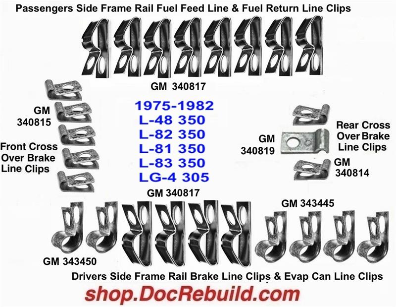 19751982 Corvette Fuel Feed & Return Lines, Brake & Evap Lines Clip