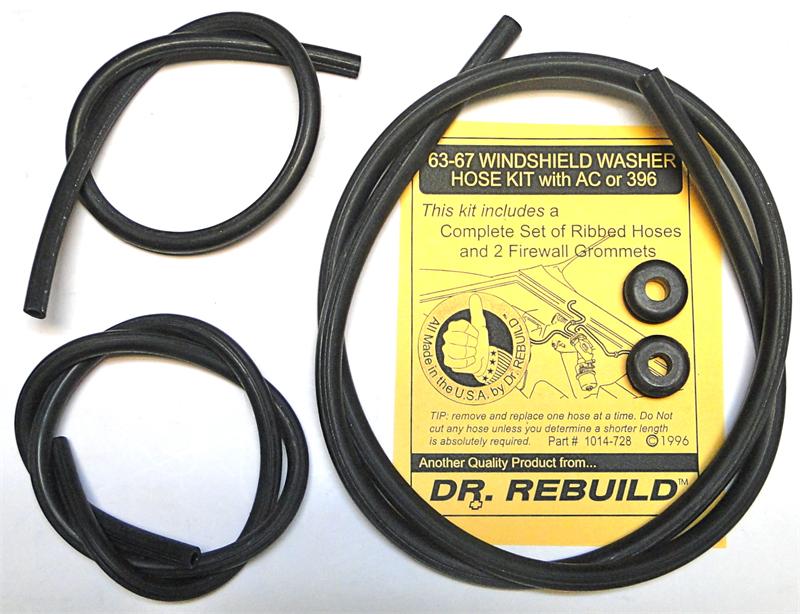 19631967 Corvette Windshield Washer Hose Set with AC or 396